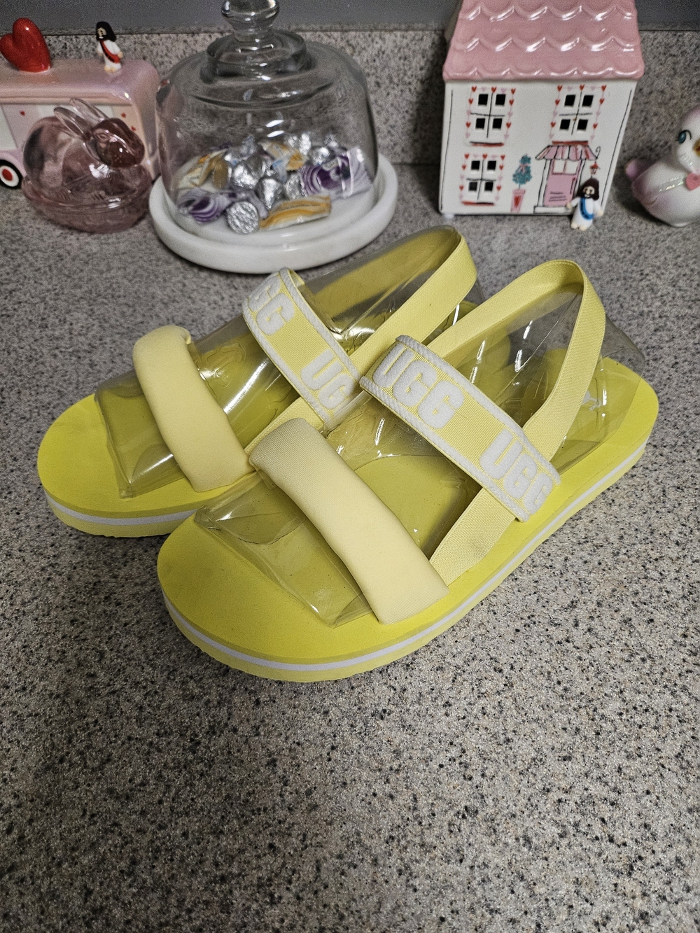UGG Kids' Yellow Clear-Strap Sandals